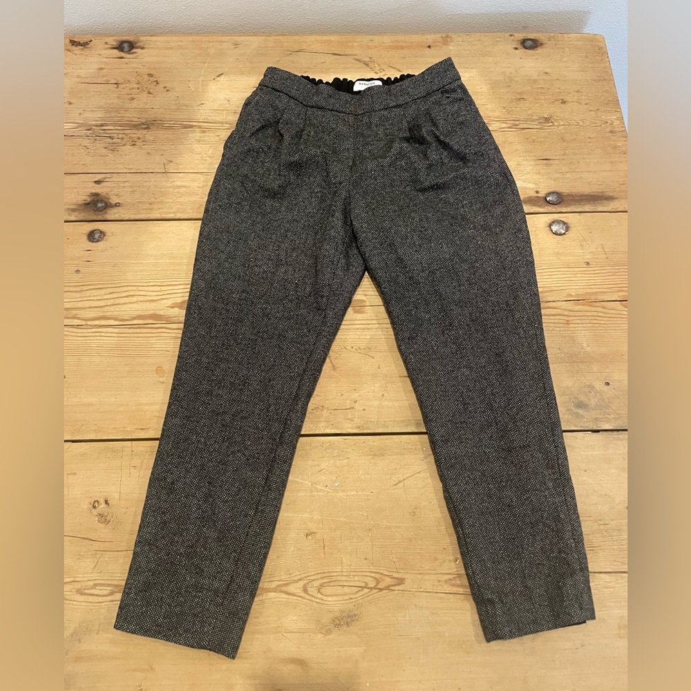 Babaton Dark Gray tweed wool pants